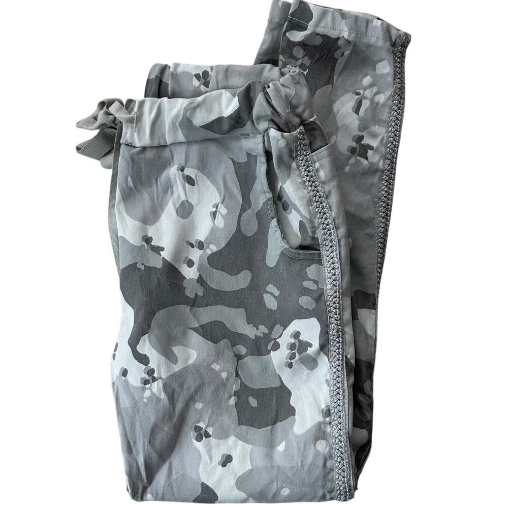 Y2K Brand Bazar Pull on Gray Camo Pants 8 S High Rise Retro Skater Streetwear